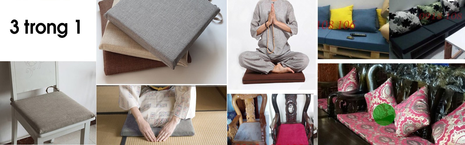 Nệm lót ghế sofa bọc da và vải cao cấp
